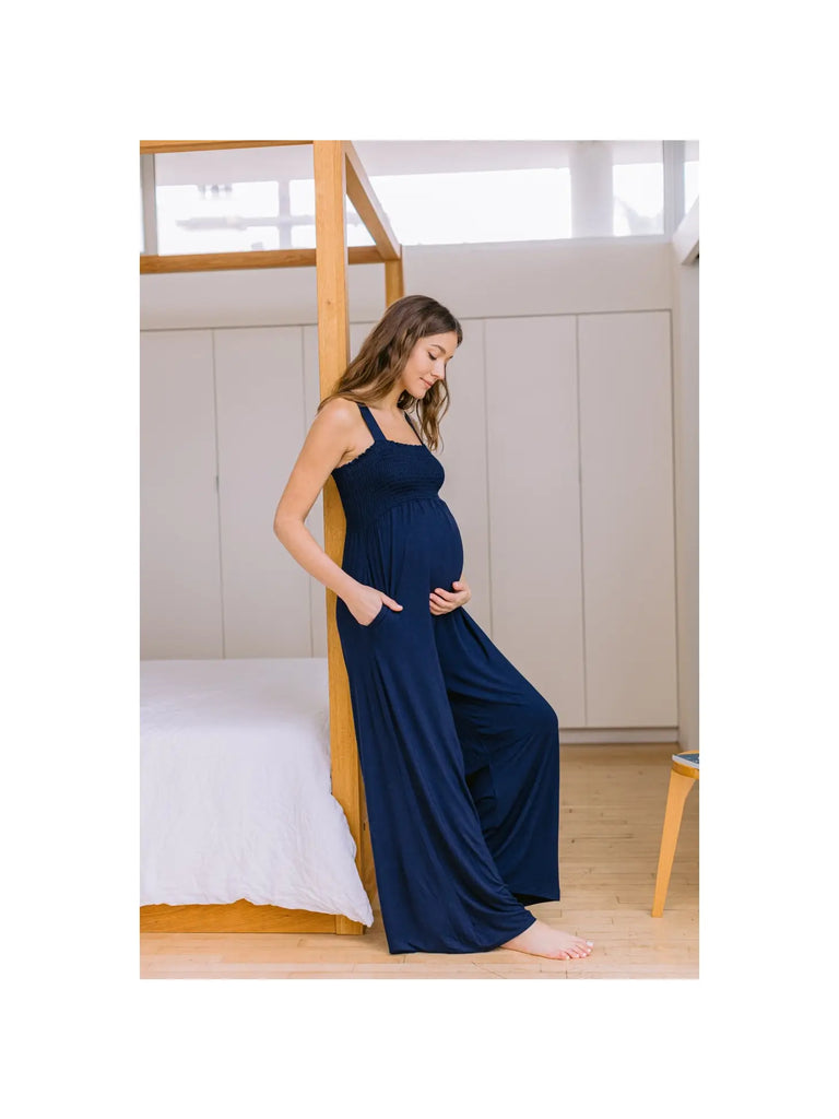 Washable Stretch Silk Maternity Jumpsuit